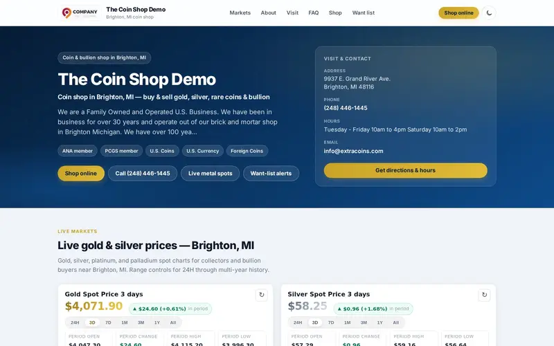 Dealer page