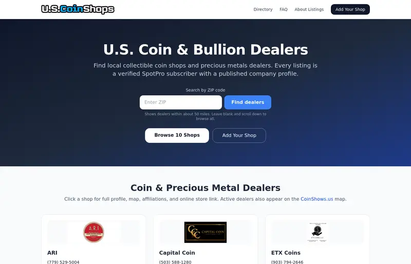 US Coin Shops